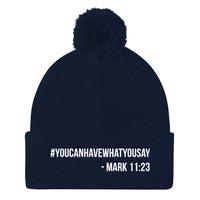 Pom Pom Knit Cap
