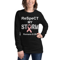 ReSpeCT MY Storm Pink Ribbon Cancer Unisex Long Sleeve Tee